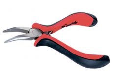 Длинногубцы Matrix Mini, 130 мм, никелированные, изогнутые, авторазжим, двухкомпонентные рукоятки